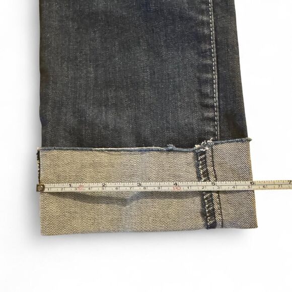 Itz Me USA Womens/Junior Cuffed Distressed Denim Jeans Size 9 Stretch Y2K - Picture 8 of 8